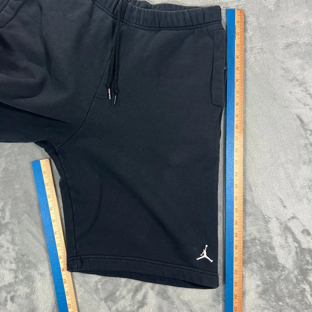 JORDAN Fleece Shorts Mens Medium Black 331588-010 Jumpman Cotton Athletic